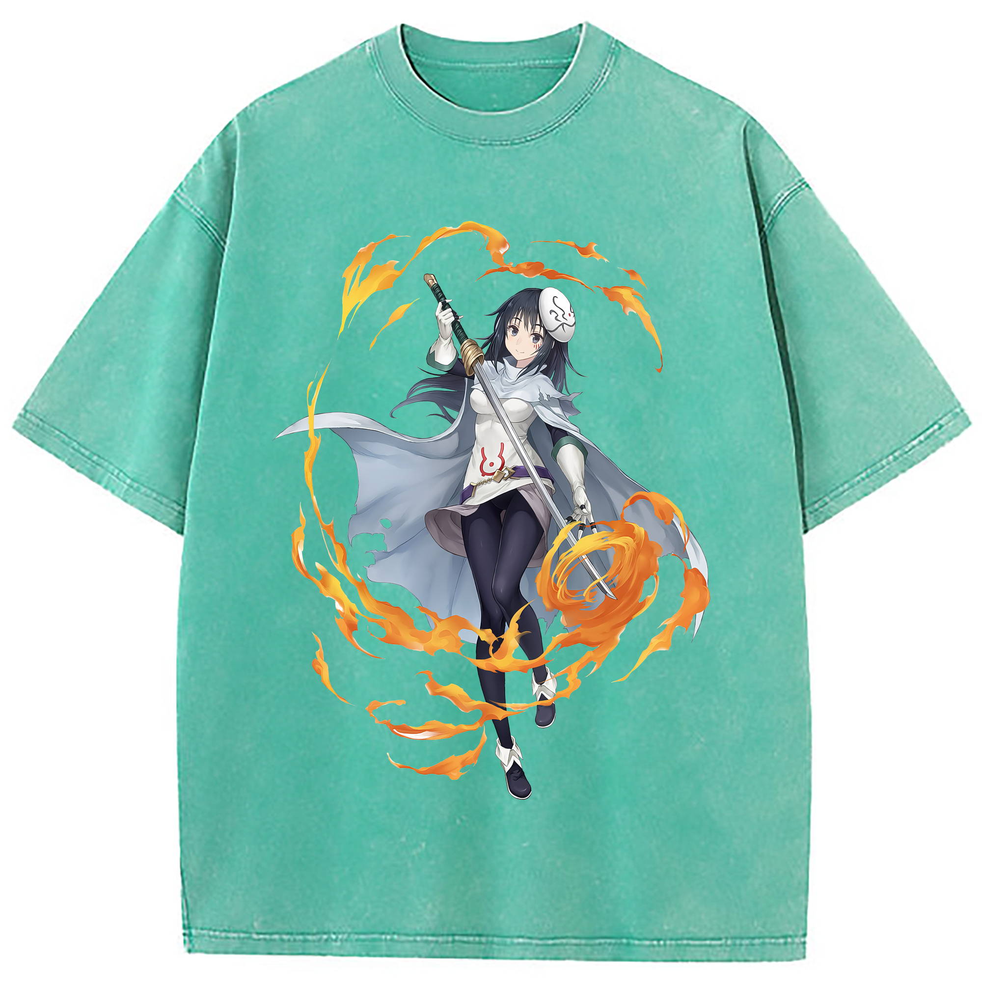 （画像用） 転スラ Regarding Reincarnated to Slime 綿100% ヴィンテージ風 半袖Tシャツ（フロントプリント）